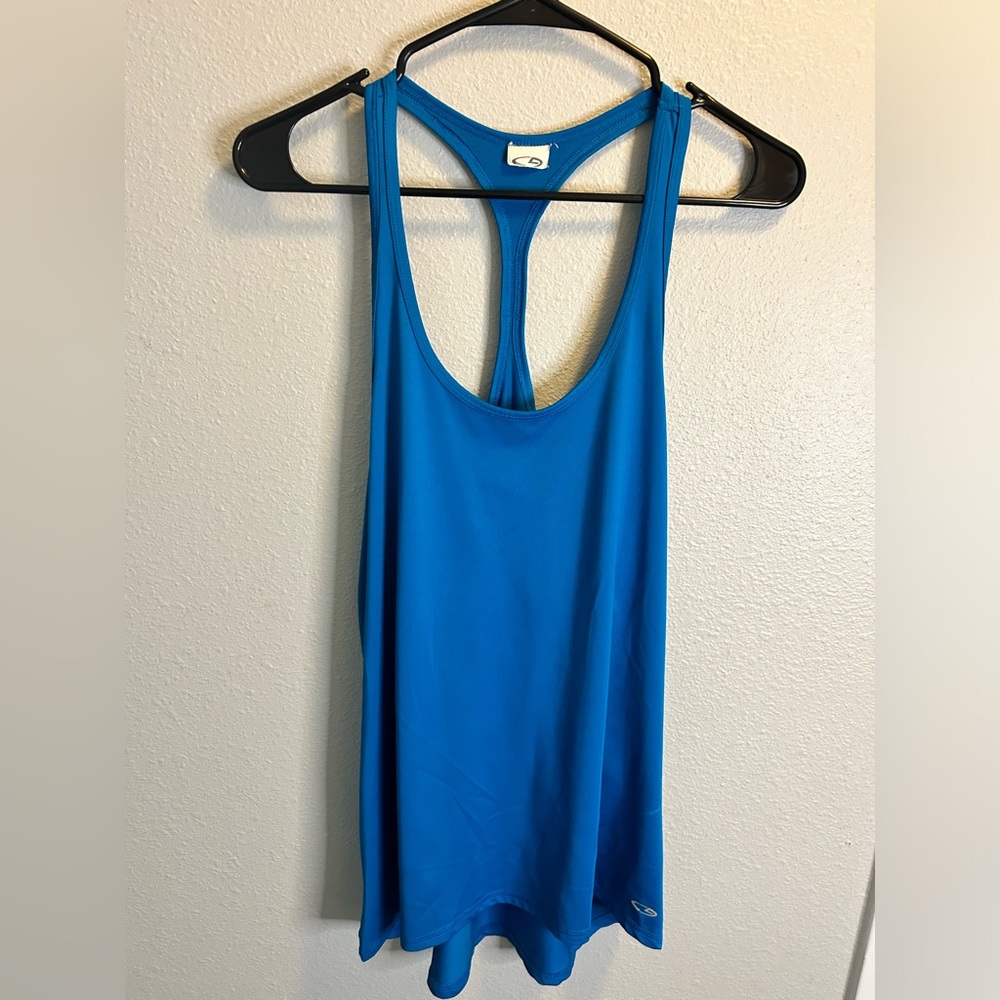 Blue workout tank size large.
